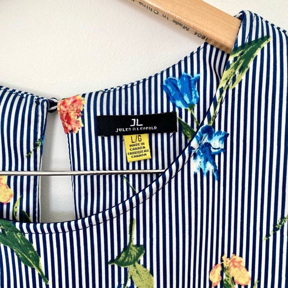 Jules & Leopold Striped Floral Tank Blouse - Picture 3 of 7